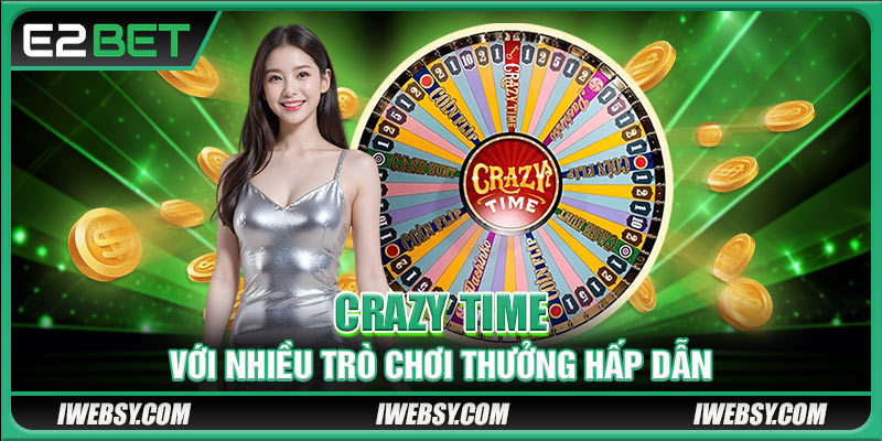 Evolution E2BET - Sân Chơi Live Casino Độc Đáo Nhiều Thưởng Lớn 4 Crazy Time với nhiều trò chơi thưởng hấp dẫn